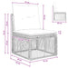 Armloze Sofa eenheid Zwart poly rattan