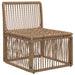 Armloze Sofa eenheid Beige poly rattan