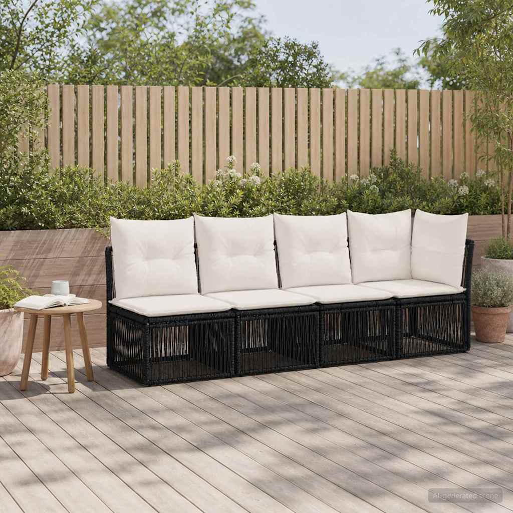 4-Zits Sofa met Linkerarm 4 st 4-Aantal zitplaatsen Zwart