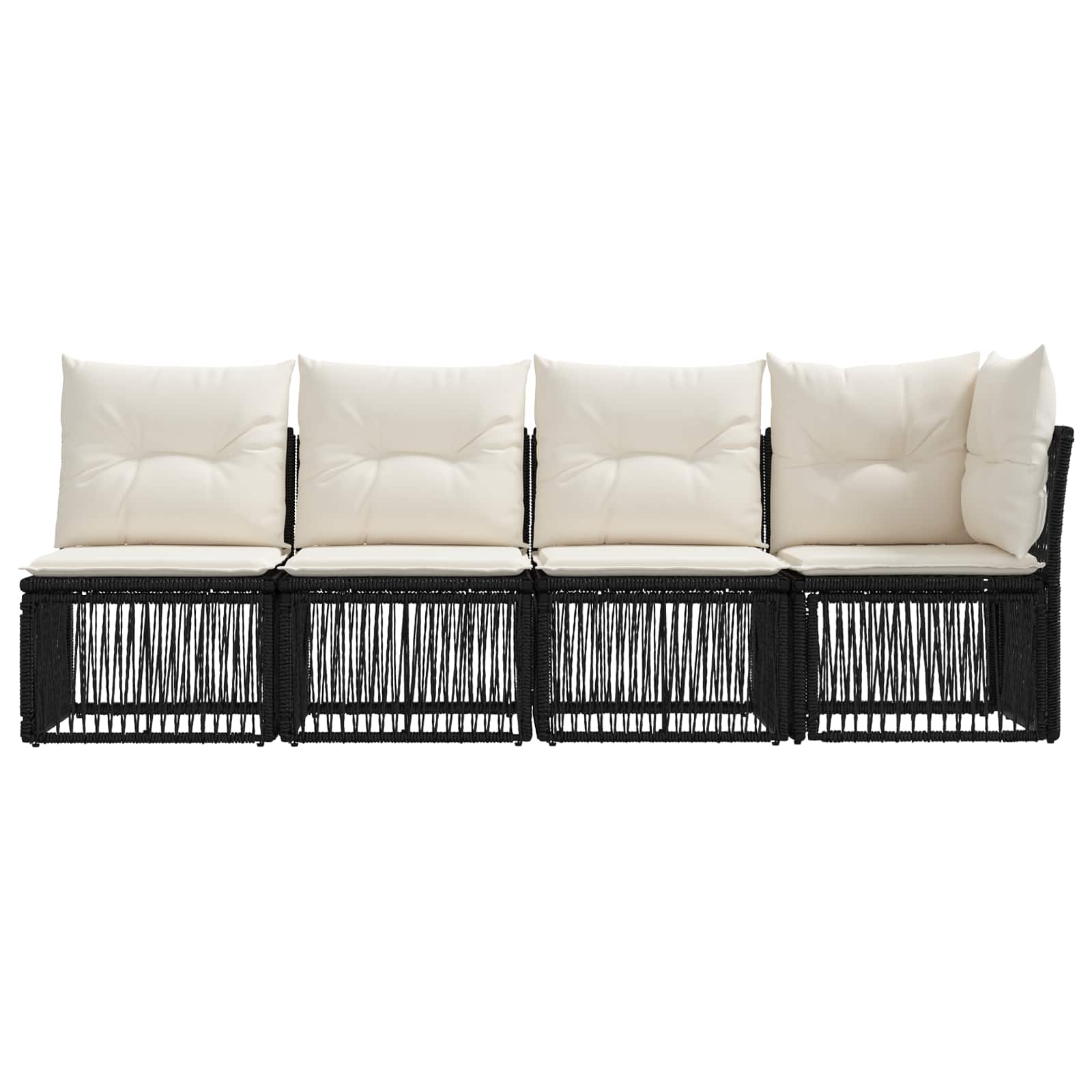 4-Zits Sofa met Linkerarm 4 st 4-Aantal zitplaatsen Zwart
