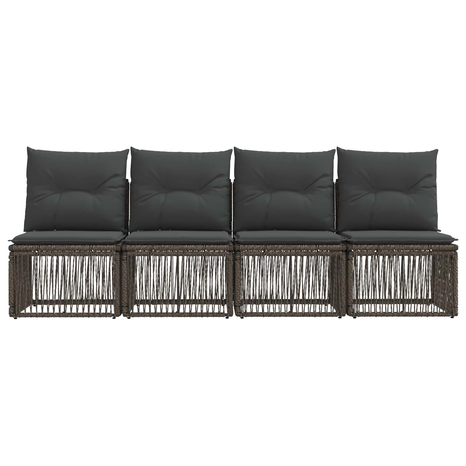 4-zits bank 4 st 4-Aantal zitplaatsen Grijs poly rattan