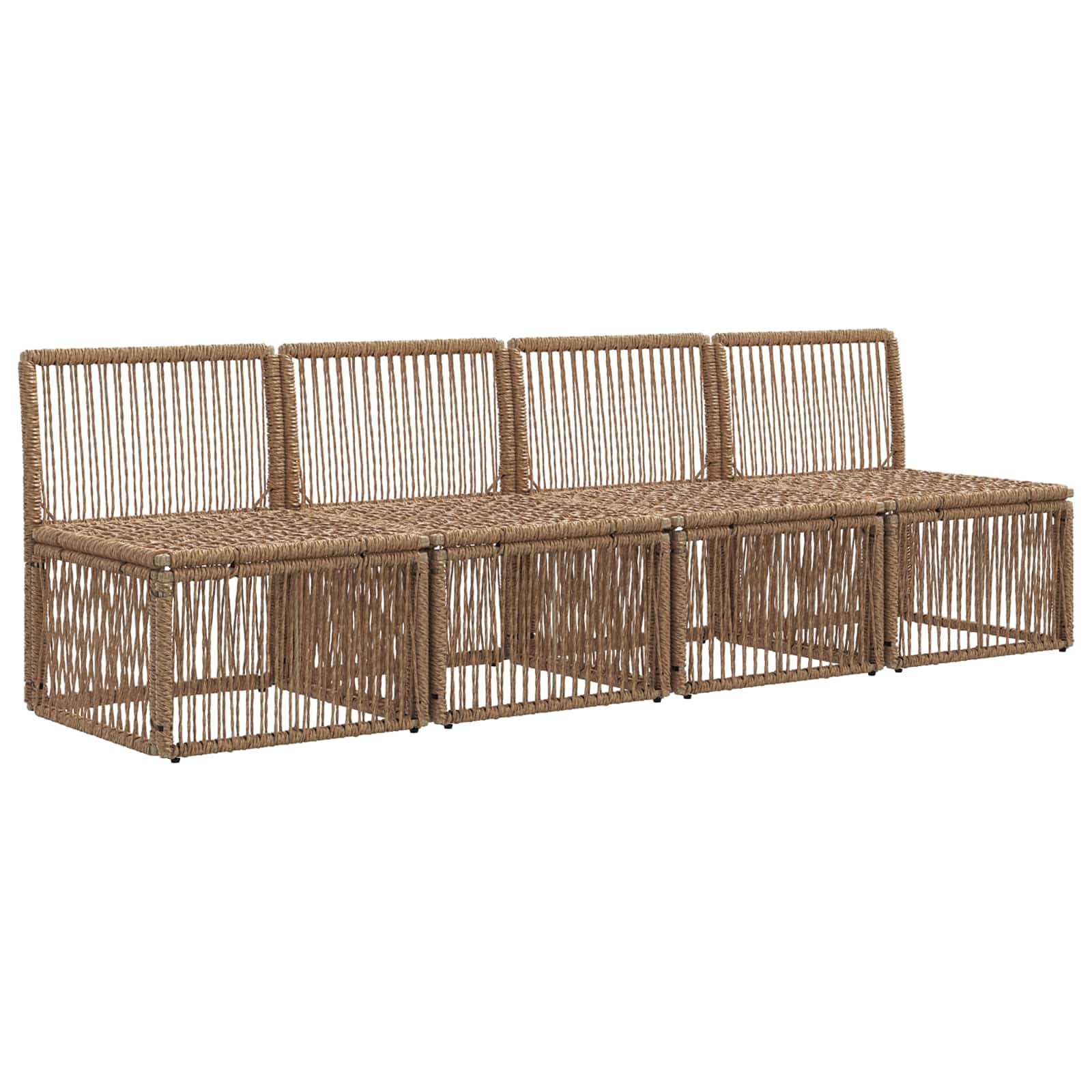 4-zits bank 4 st 4-Aantal zitplaatsen Beige poly rattan