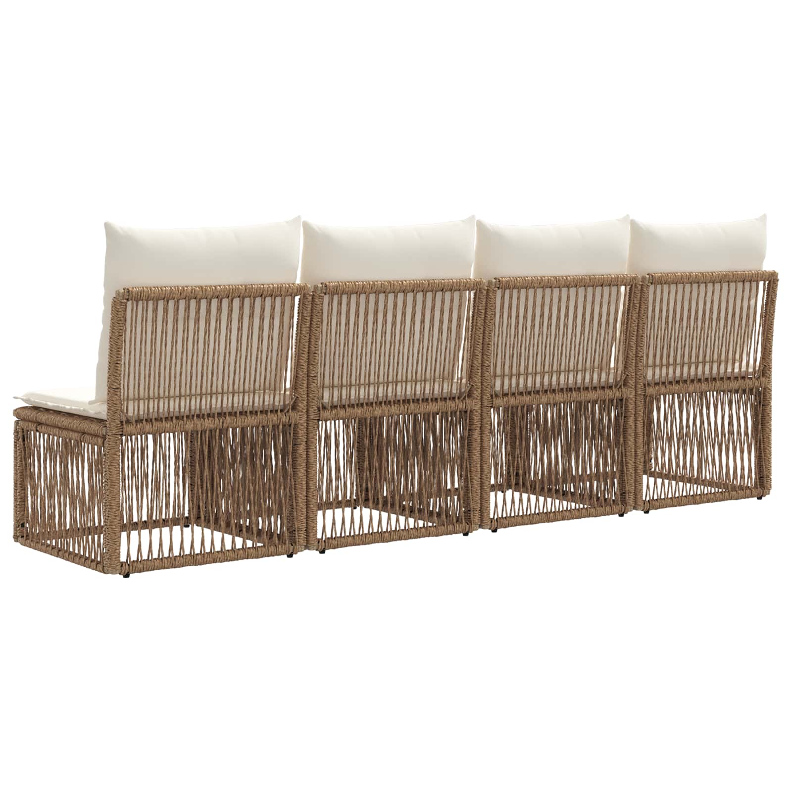 4-zits bank 4 st 4-Aantal zitplaatsen Beige poly rattan