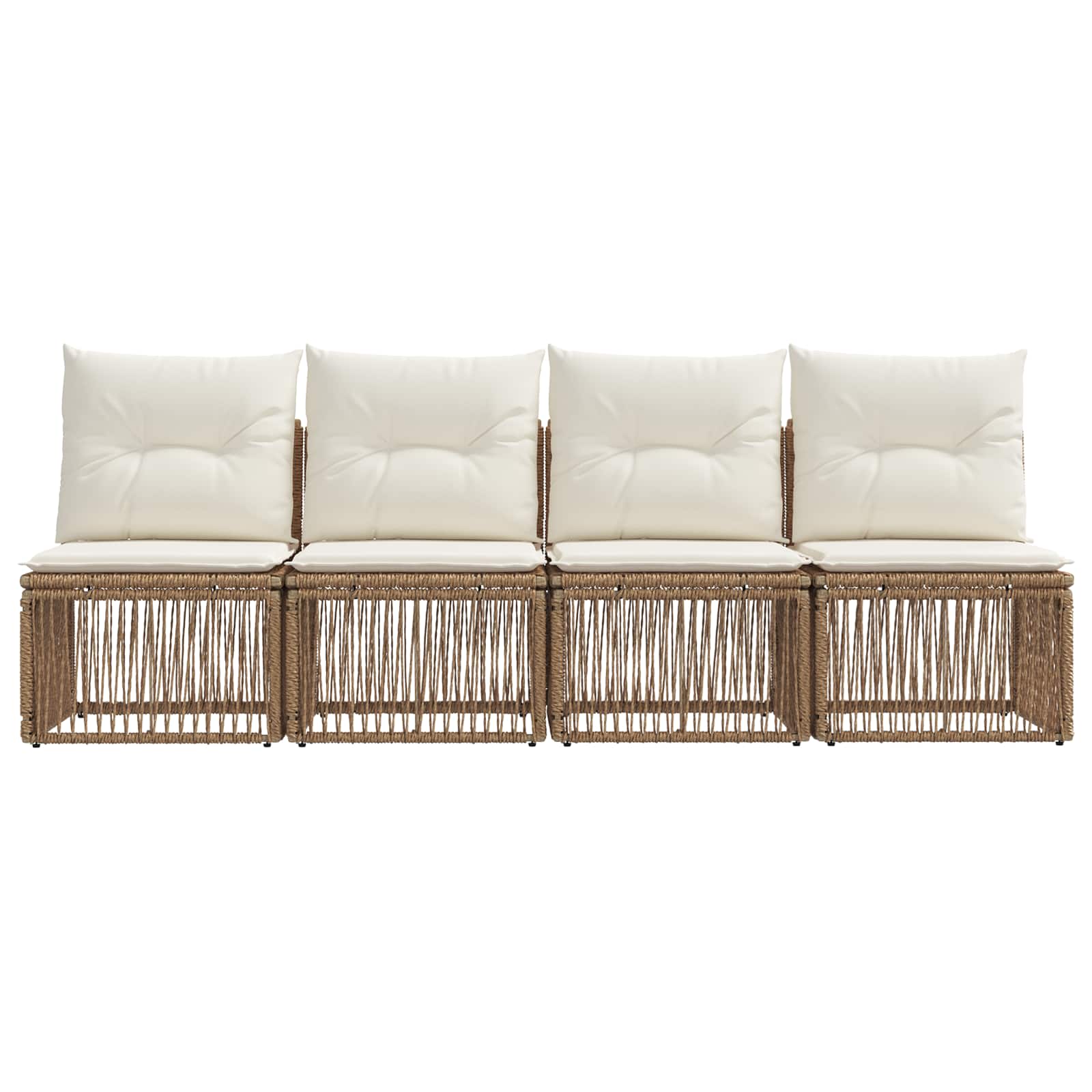 4-zits bank 4 st 4-Aantal zitplaatsen Beige poly rattan