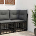 Modulaire Outdoor Hoek Sofa Eenheid Zwart poly rattan