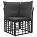 Modulaire Outdoor Hoek Sofa Eenheid Zwart poly rattan