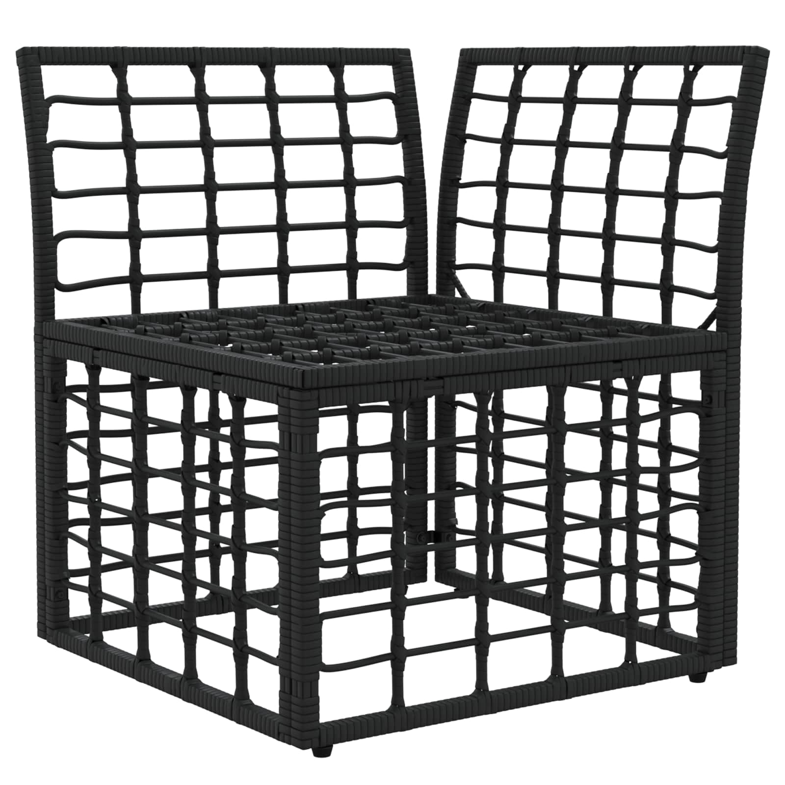 Modulaire Outdoor Hoek Sofa Eenheid Zwart poly rattan