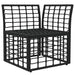 Modulaire Outdoor Hoek Sofa Eenheid Zwart poly rattan