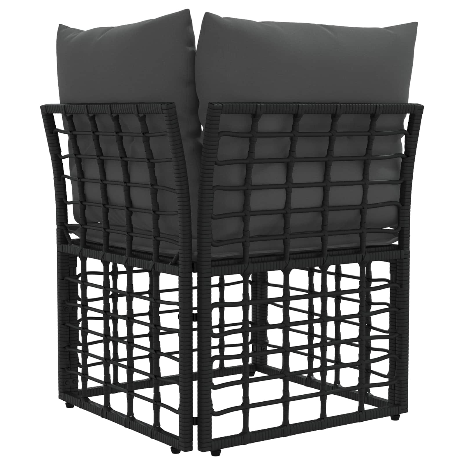 Modulaire Outdoor Hoek Sofa Eenheid Zwart poly rattan