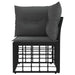 Modulaire Outdoor Hoek Sofa Eenheid Zwart poly rattan