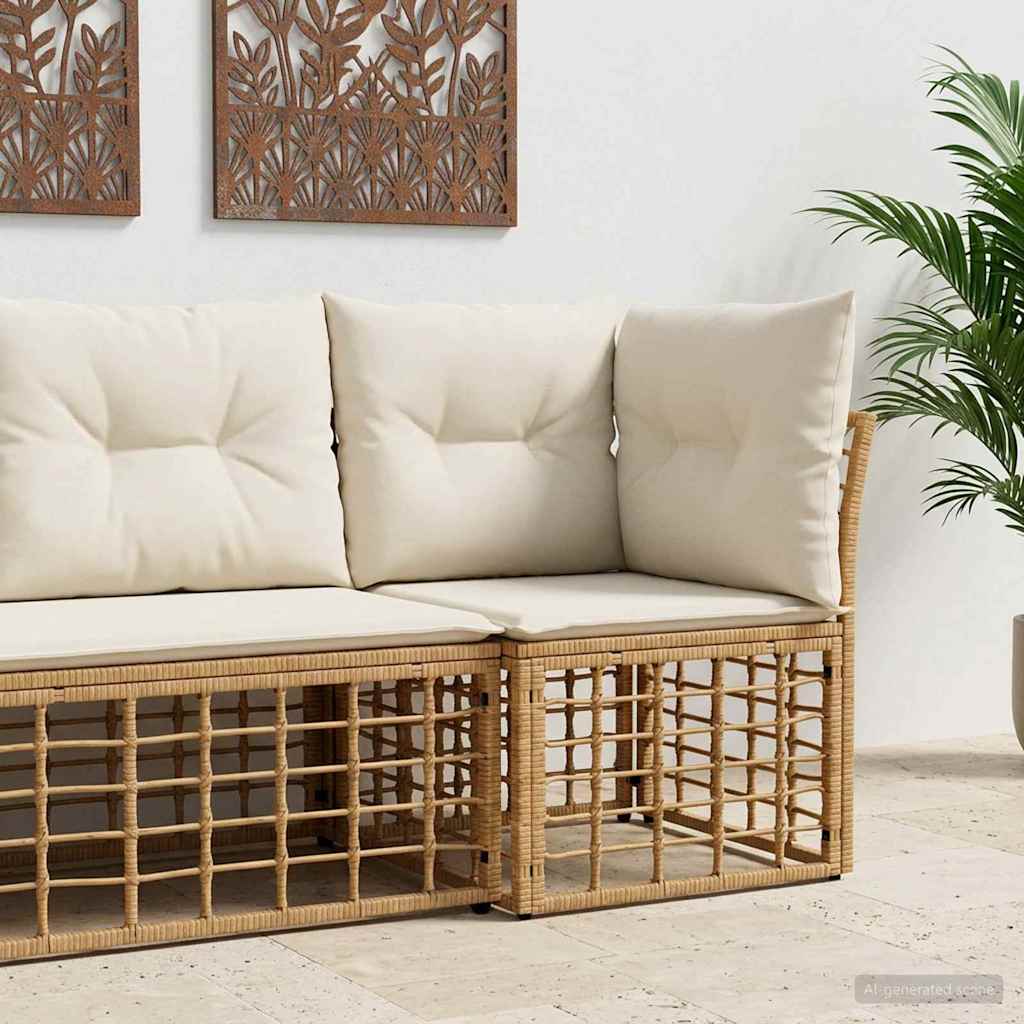 Modulaire Outdoor Hoek Sofa Eenheid Naturel poly rattan