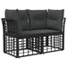 Buiten loveseat 2 st 2-Aantal zitplaatsen Zwart en Donkergrijs