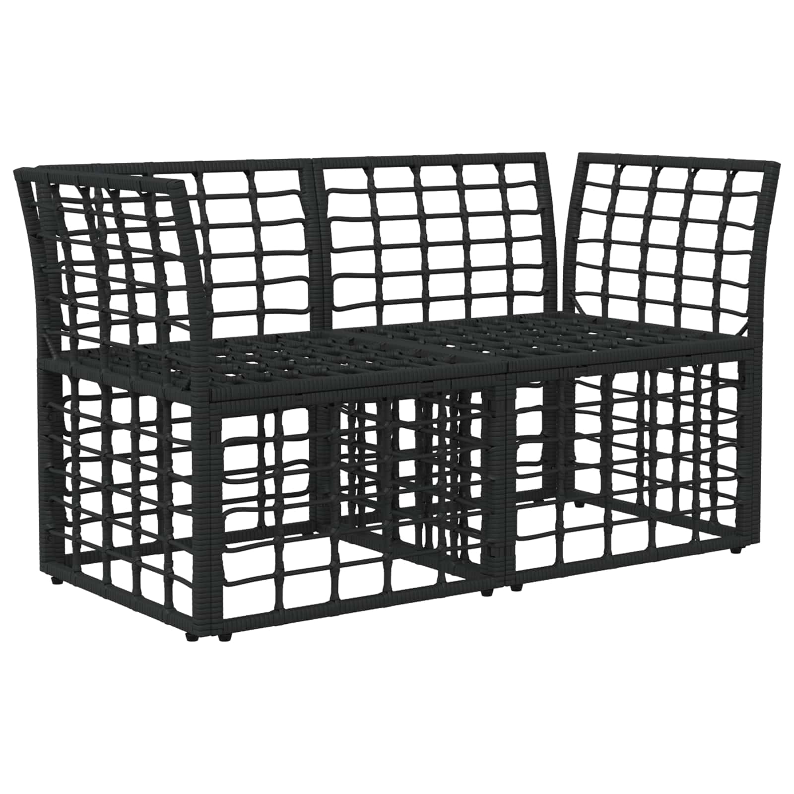Buiten loveseat 2 st 2-Aantal zitplaatsen Zwart en Donkergrijs