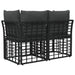 Buiten loveseat 2 st 2-Aantal zitplaatsen Zwart en Donkergrijs