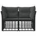 Buiten loveseat 2 st 2-Aantal zitplaatsen Zwart en Donkergrijs