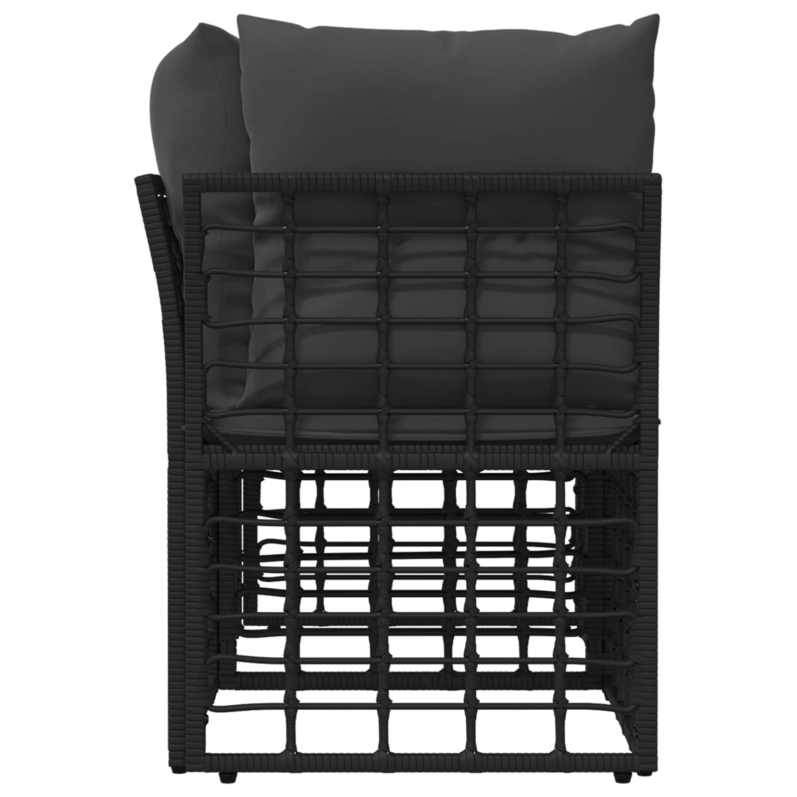 Buiten loveseat 2 st 2-Aantal zitplaatsen Zwart en Donkergrijs