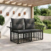 Buiten loveseat 2 st 2-Aantal zitplaatsen Zwart en Donkergrijs