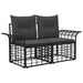 Buiten loveseat 2 st 2-Aantal zitplaatsen Zwart en Donkergrijs