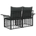Buiten loveseat 2 st 2-Aantal zitplaatsen Zwart en Donkergrijs