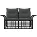 Buiten loveseat 2 st 2-Aantal zitplaatsen Zwart en Donkergrijs