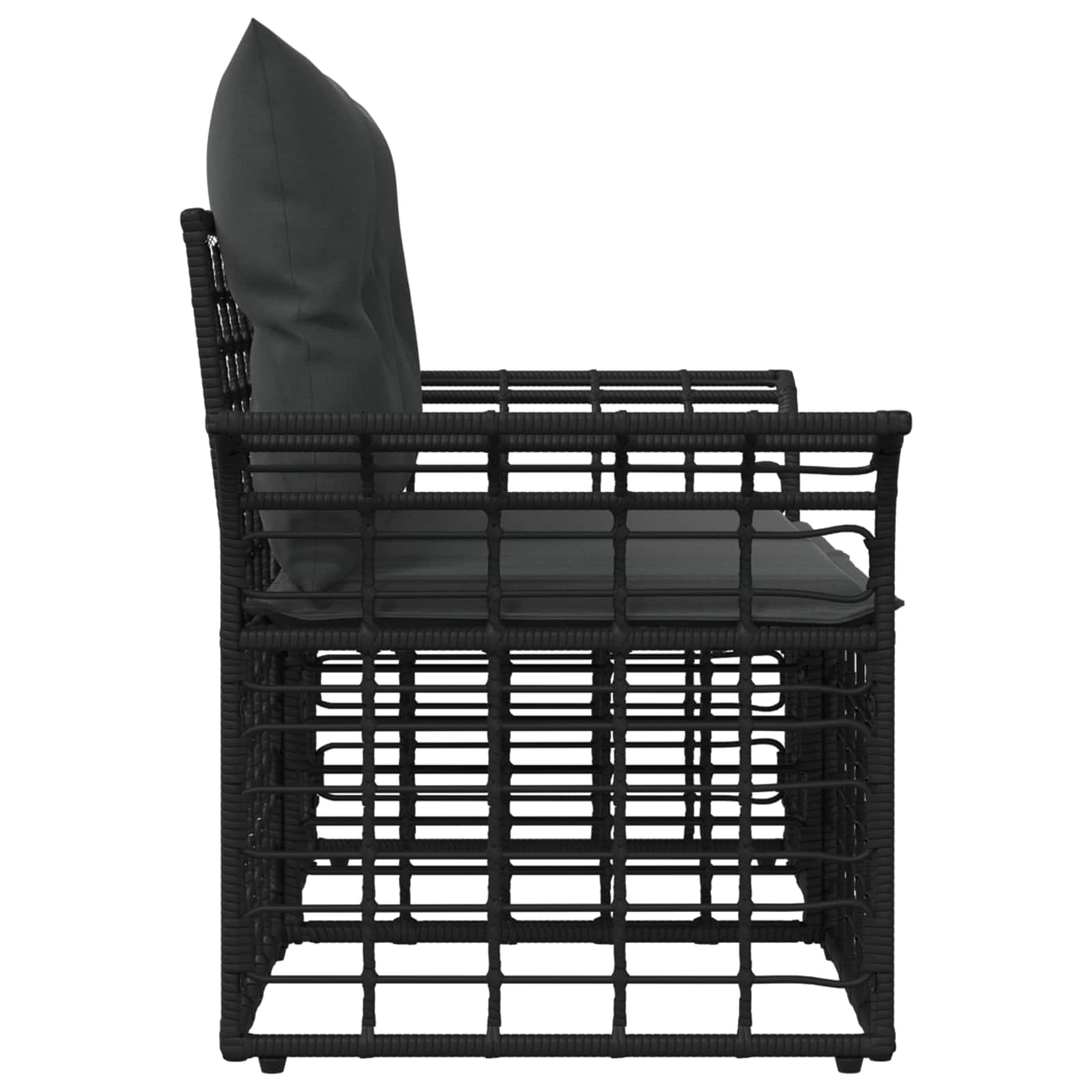 Buiten loveseat 2 st 2-Aantal zitplaatsen Zwart en Donkergrijs