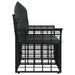 Buiten loveseat 2 st 2-Aantal zitplaatsen Zwart en Donkergrijs