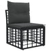 Modulaire Outdoor Armloze Sofa Eenheid Zwart poly rattan