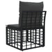 Modulaire Outdoor Armloze Sofa Eenheid Zwart poly rattan