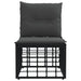 Modulaire Outdoor Armloze Sofa Eenheid Zwart poly rattan