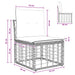 Modulaire Outdoor Armloze Sofa Eenheid Zwart poly rattan