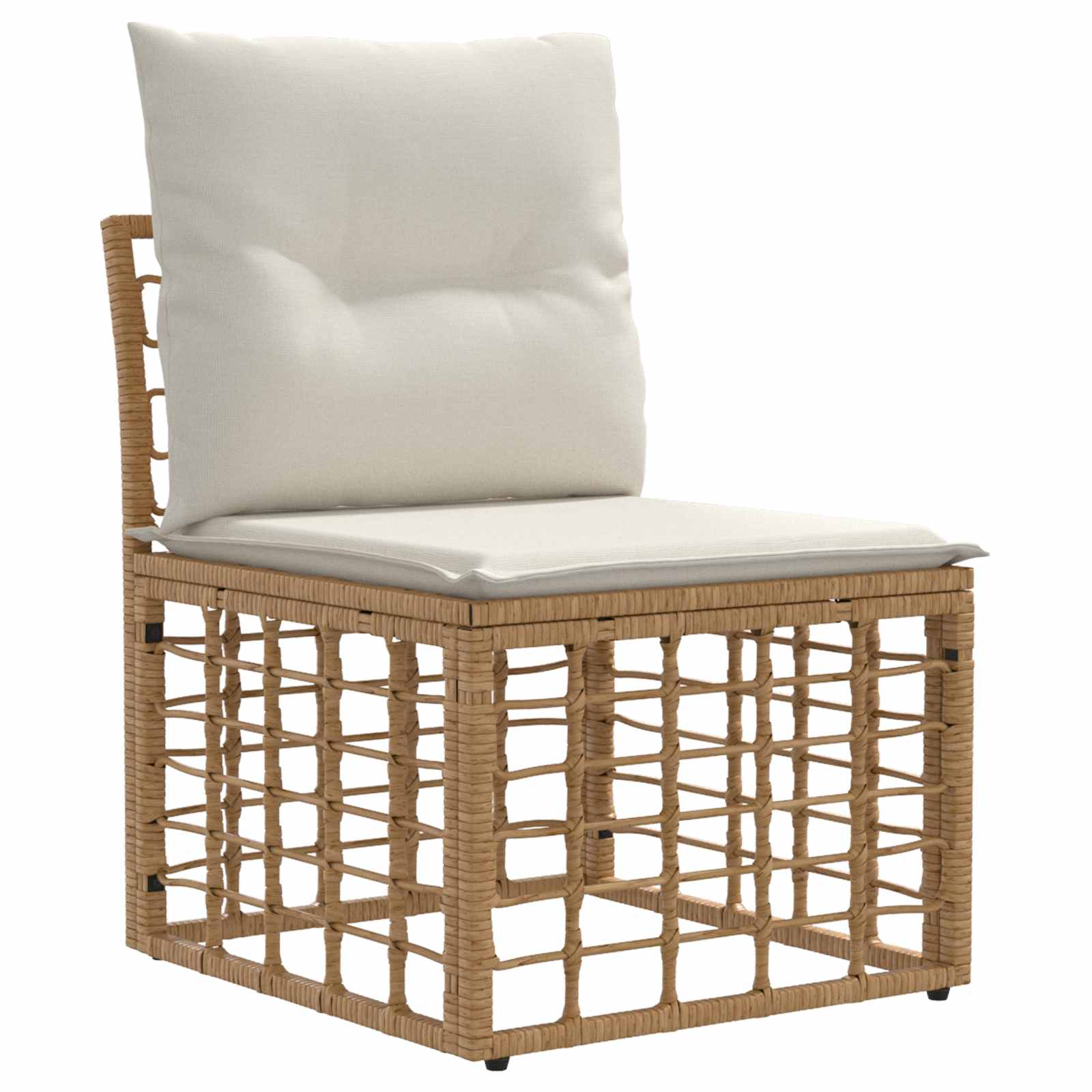 Modulaire Outdoor Armloze Sofa Eenheid Naturel poly rattan