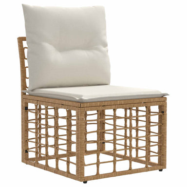 Modulaire Outdoor Armloze Sofa Eenheid Naturel poly rattan