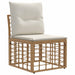 Modulaire Outdoor Armloze Sofa Eenheid Naturel poly rattan