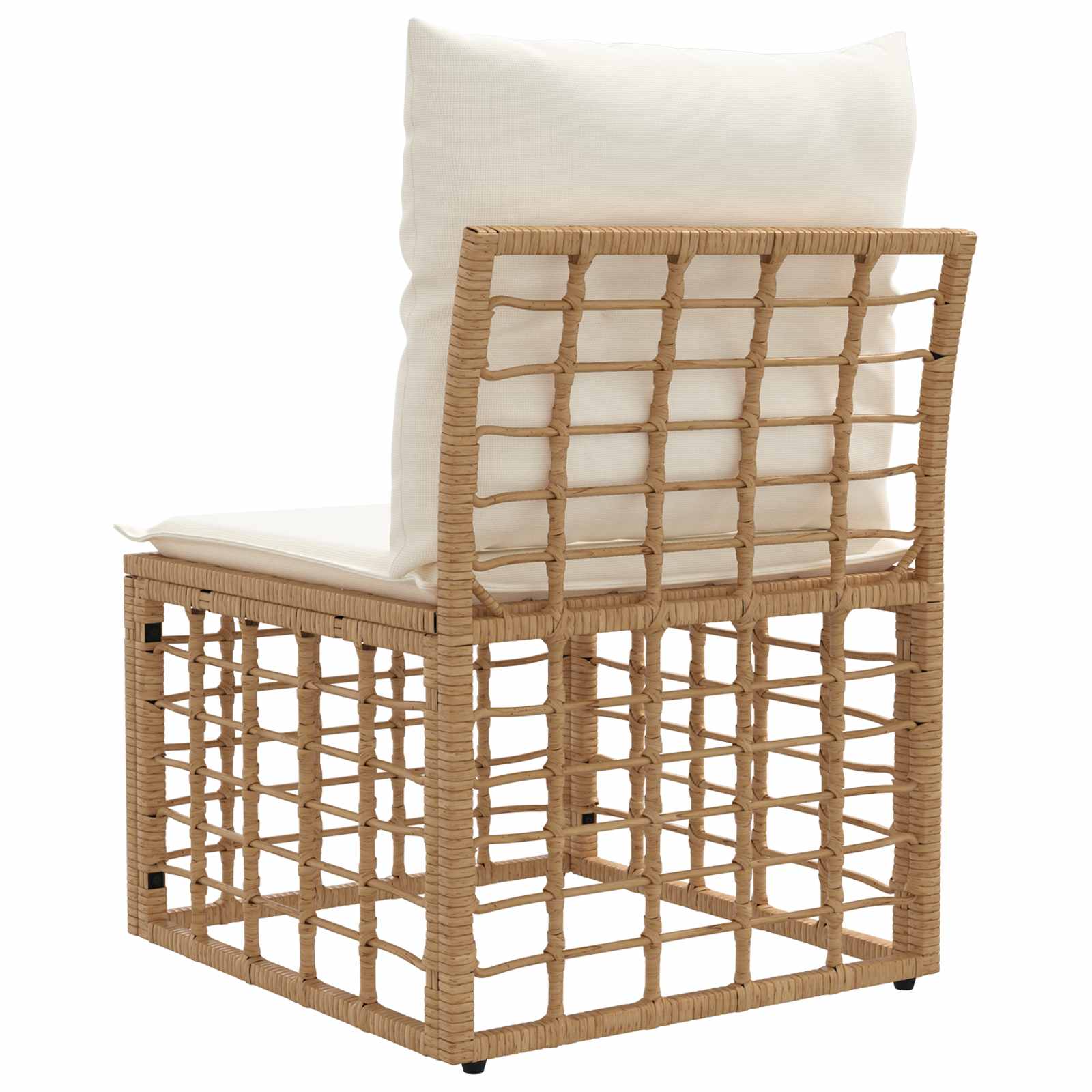 Modulaire Outdoor Armloze Sofa Eenheid Naturel poly rattan