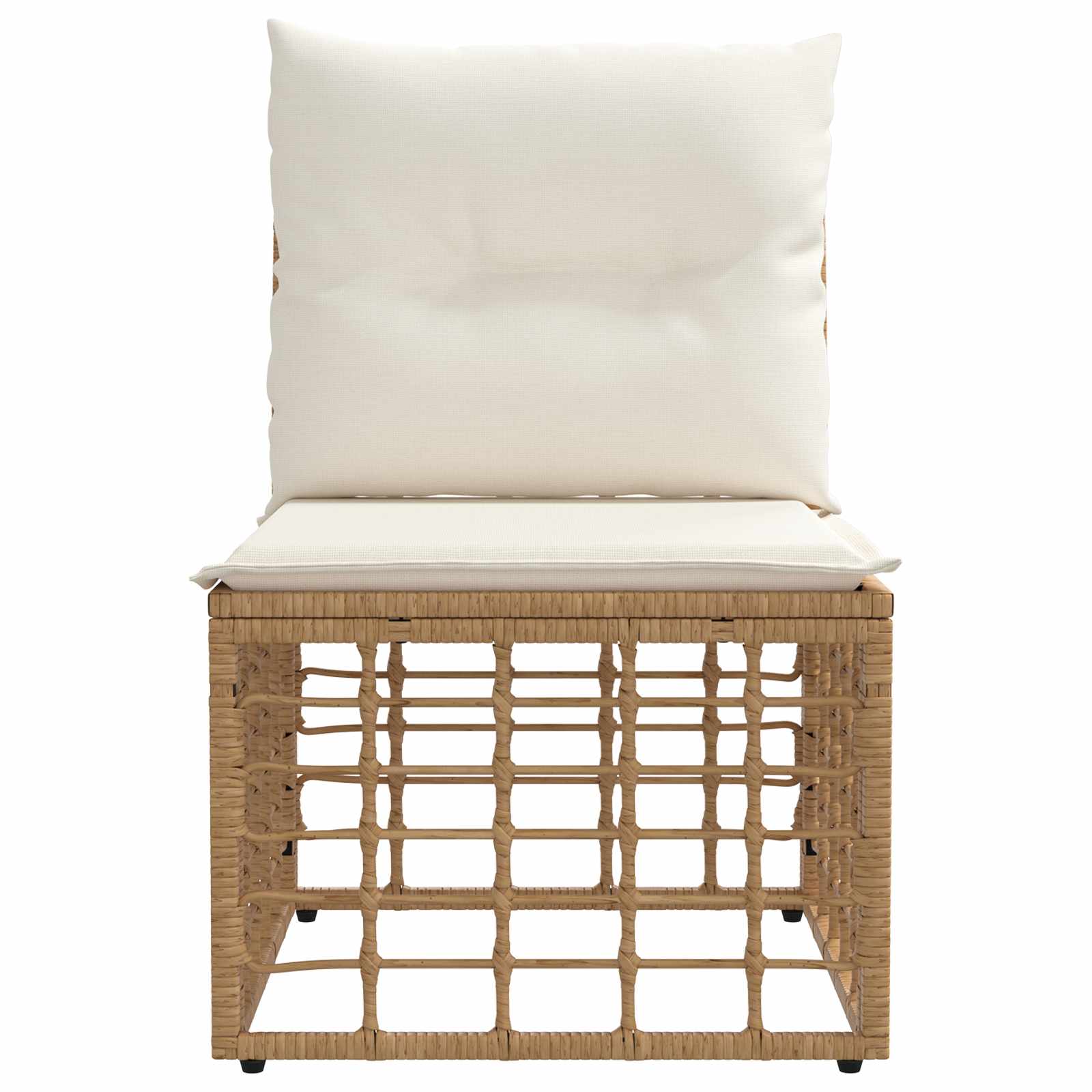 Modulaire Outdoor Armloze Sofa Eenheid Naturel poly rattan