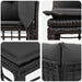 4-Zits Tuin Sofa met Linker Arm 4 st 4-Aantal zitplaatsen Zwart