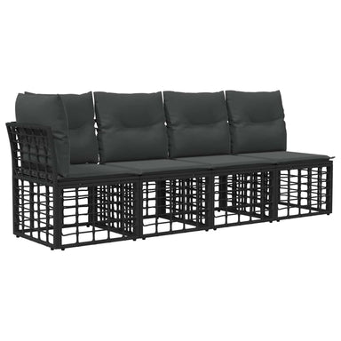 4-Zits Tuin Sofa met Linker Arm 4 st 4-Aantal zitplaatsen Zwart