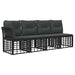 4-Zits Tuin Sofa met Linker Arm 4 st 4-Aantal zitplaatsen Zwart