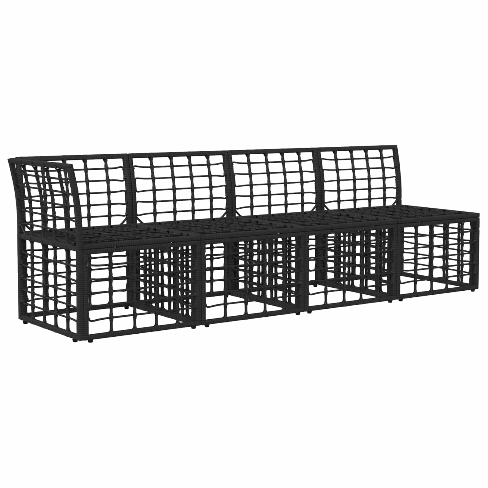 4-Zits Tuin Sofa met Linker Arm 4 st 4-Aantal zitplaatsen Zwart
