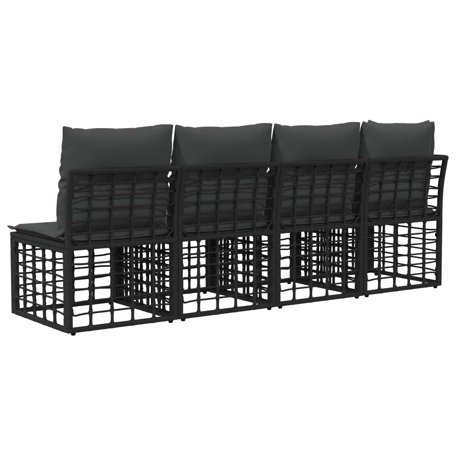 4-Zits Tuin Sofa met Linker Arm 4 st 4-Aantal zitplaatsen Zwart