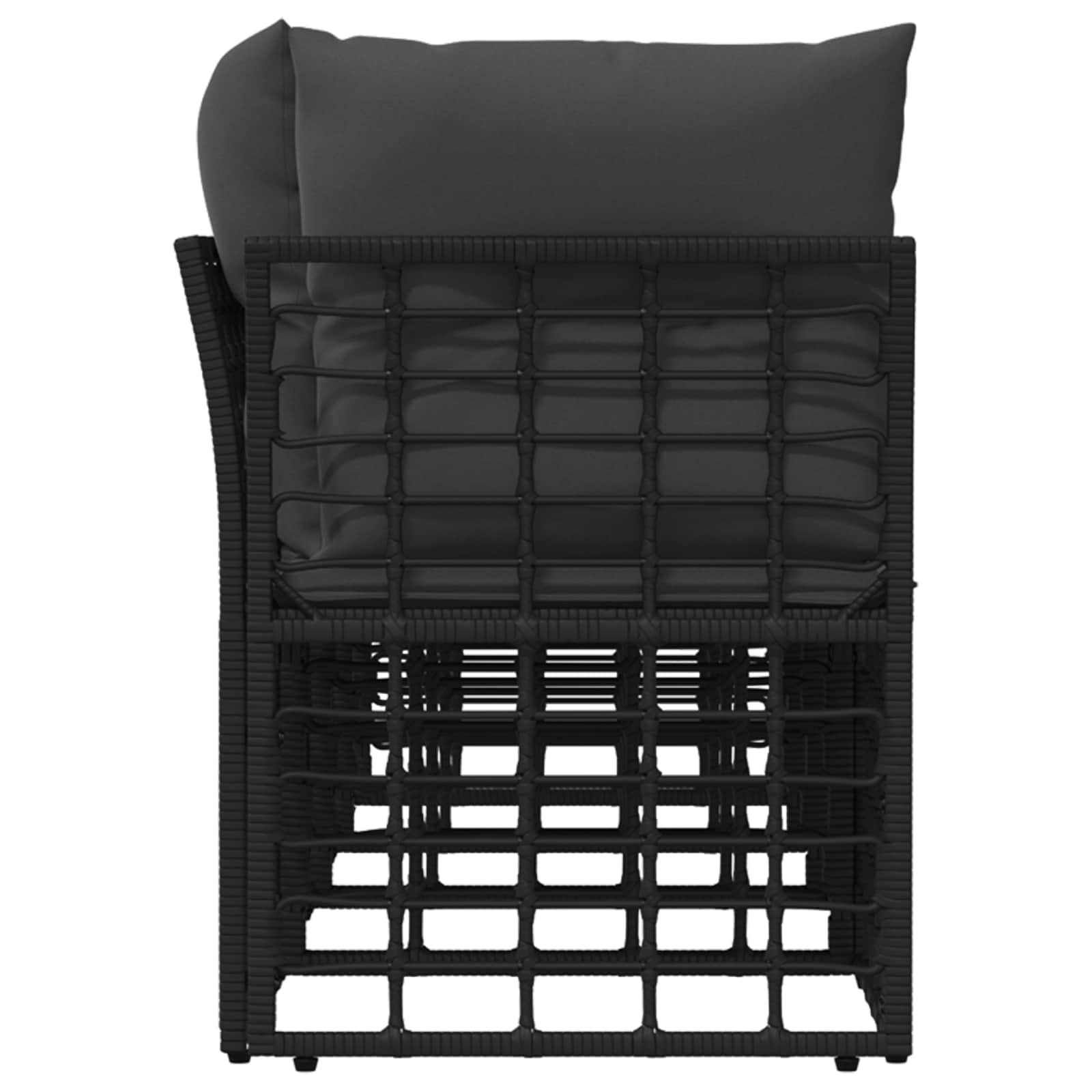 4-Zits Tuin Sofa met Linker Arm 4 st 4-Aantal zitplaatsen Zwart