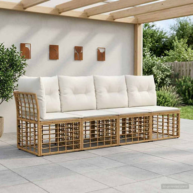 4-Zits Tuin Sofa met Linker Arm 4 st 4-Aantal zitplaatsen