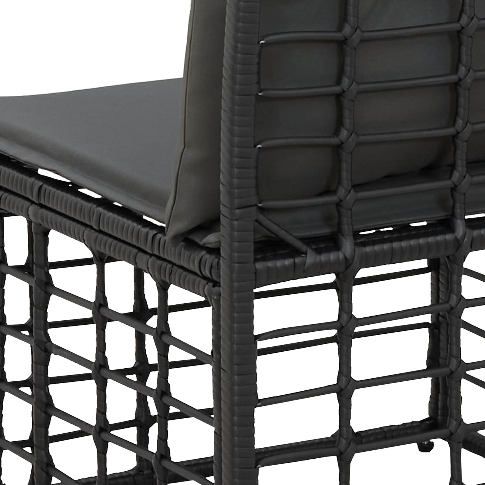 4-Zits Tuin Sofa Armloos 4 st 4-Aantal zitplaatsen Zwart