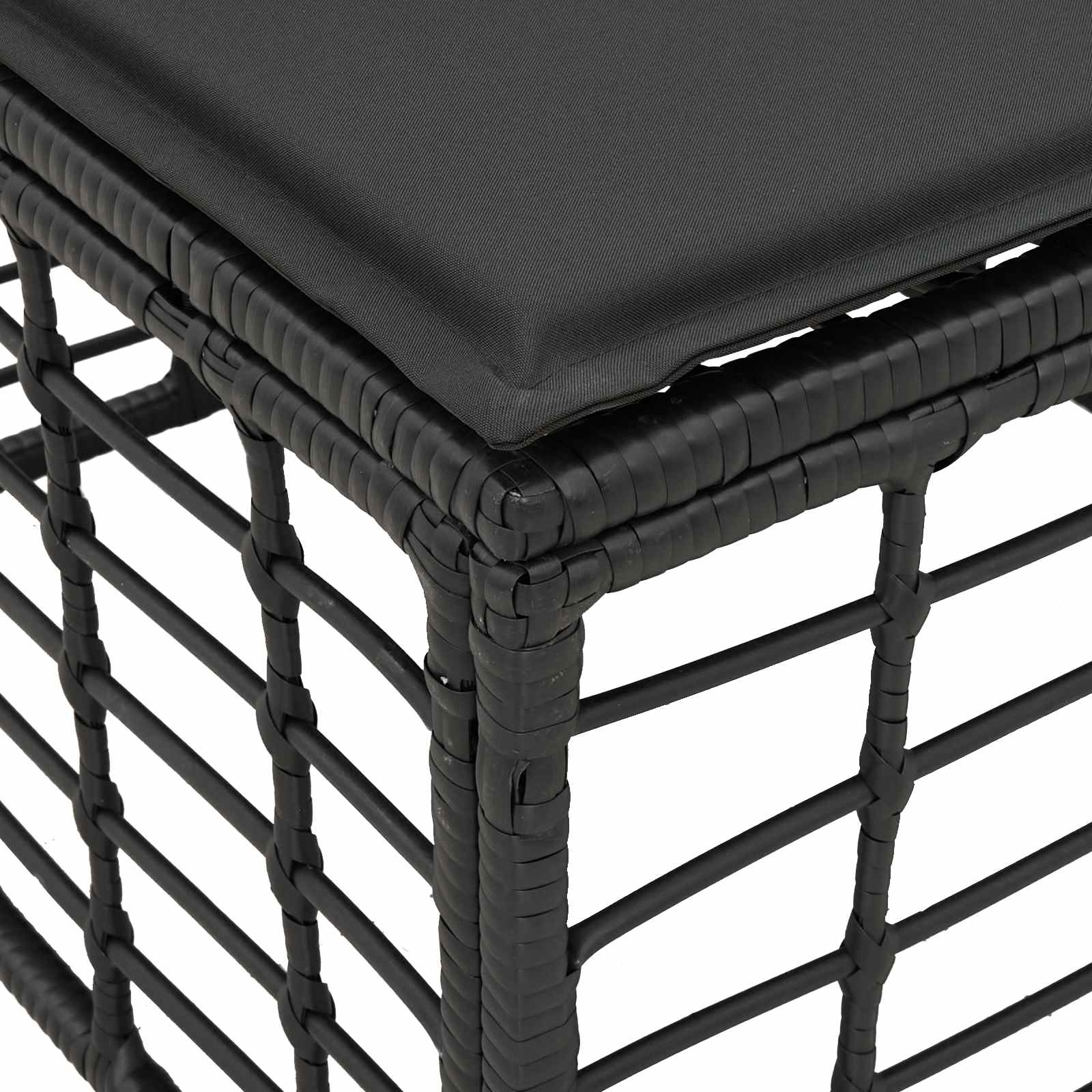 4-Zits Tuin Sofa Armloos 4 st 4-Aantal zitplaatsen Zwart