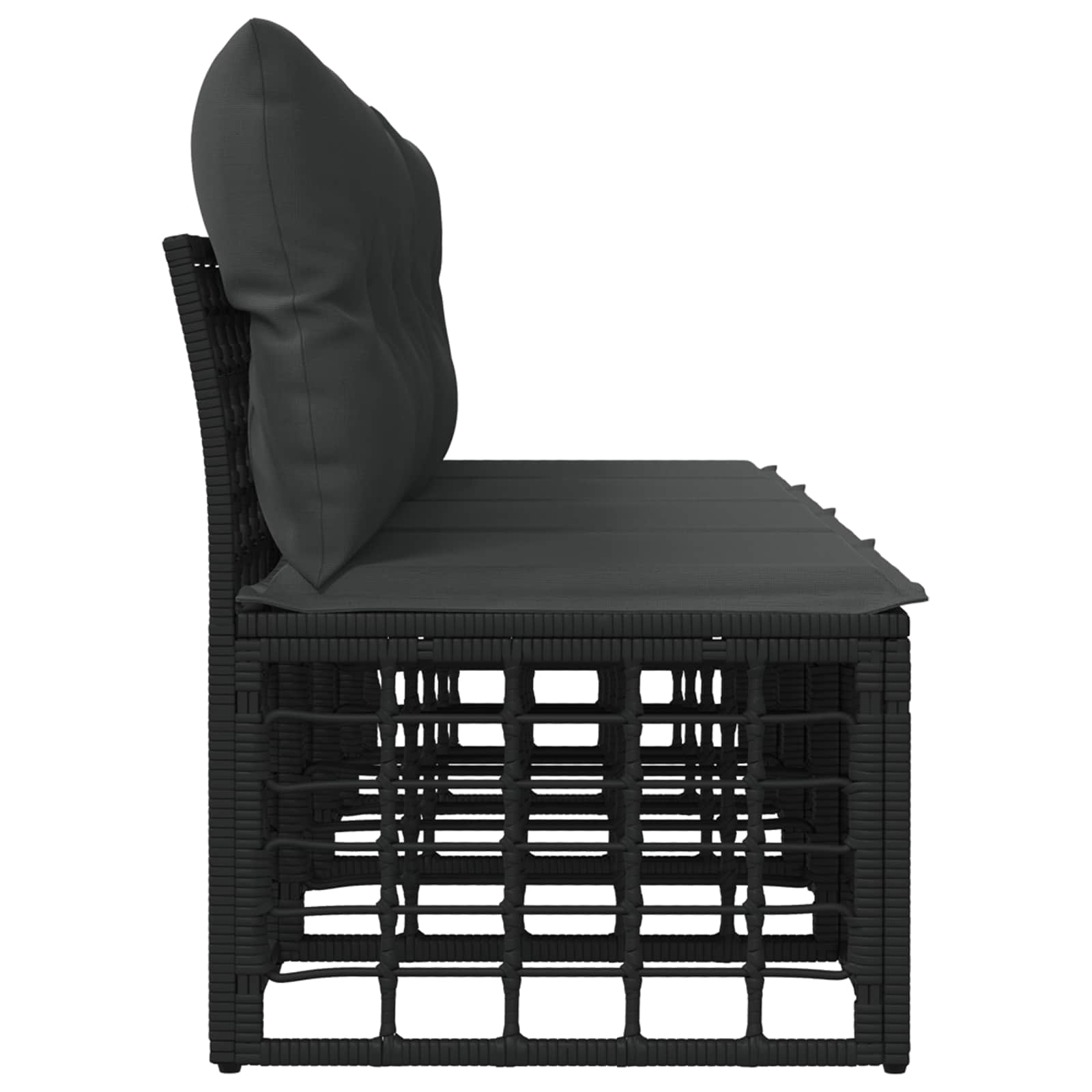 4-Zits Tuin Sofa Armloos 4 st 4-Aantal zitplaatsen Zwart