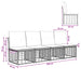 4-Zits Tuin Sofa Armloos 4 st 4-Aantal zitplaatsen Zwart