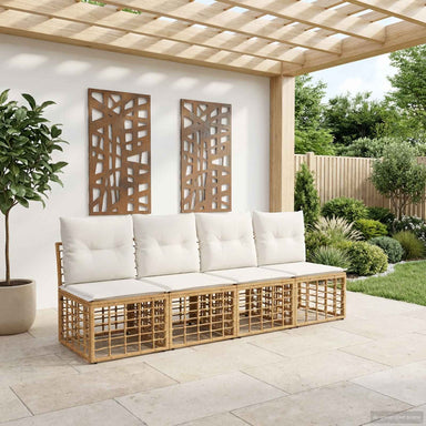 4-Zits Tuin Sofa Armloos 4 st 4-Aantal zitplaatsen Naturel