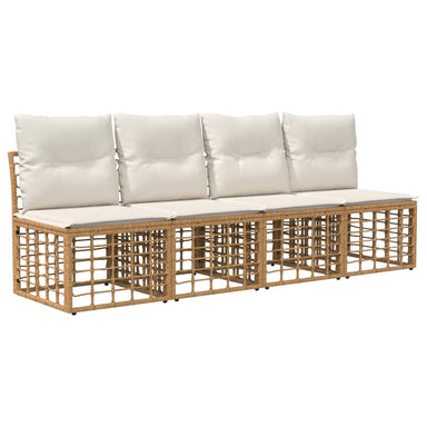 4-Zits Tuin Sofa Armloos 4 st 4-Aantal zitplaatsen Naturel