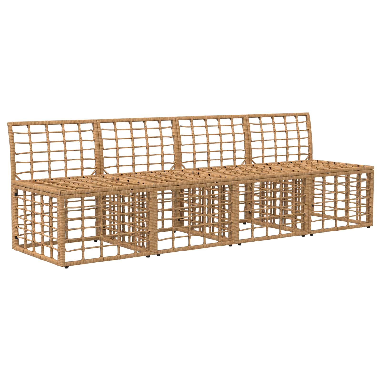 4-Zits Tuin Sofa Armloos 4 st 4-Aantal zitplaatsen Naturel