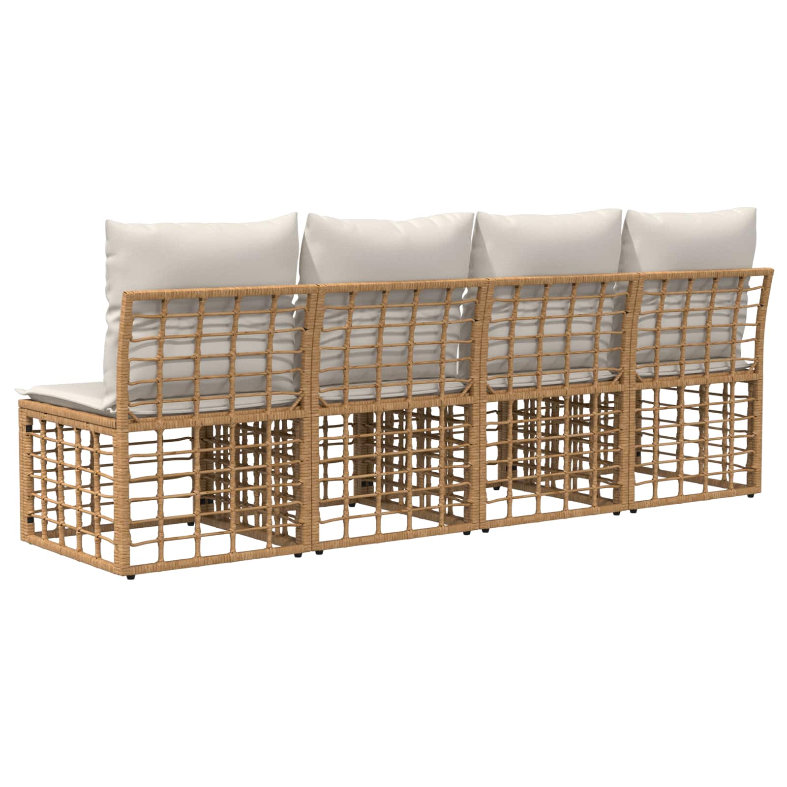 4-Zits Tuin Sofa Armloos 4 st 4-Aantal zitplaatsen Naturel